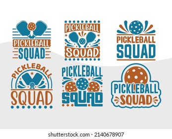 Pickleball Squad Printable Vector Illustration