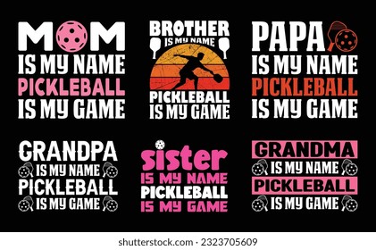 Pickleball T shirt Design Bundle, Vector Pickleball T shirt  design, Pickleball shirt,  Pickleball typography T shirt design Collection