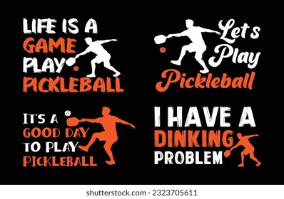 Pickleball T shirt Design Bundle, Vector Pickleball T shirt  design, Pickleball shirt,  Pickleball typography T shirt design Collection