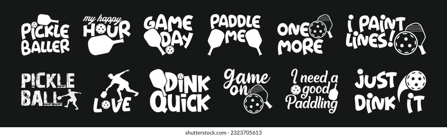 Pickleball T shirt Design Bundle, Vector Pickleball T shirt  design, Pickleball shirt,  Pickleball typography T shirt design Collection