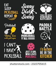 Pickleball T shirt Design Bundle, Vector Pickleball T shirt  design, Pickleball shirt,  Pickleball typography T shirt design Collection