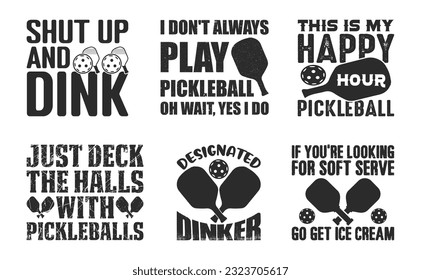 Pickleball T shirt Design Bundle, Vector Pickleball T shirt  design, Pickleball shirt,  Pickleball typography T shirt design Collection