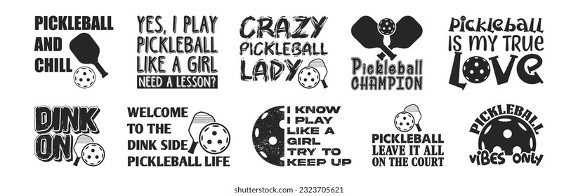 Pickleball T shirt Design Bundle, Vector Pickleball T shirt  design, Pickleball shirt,  Pickleball typography T shirt design Collection