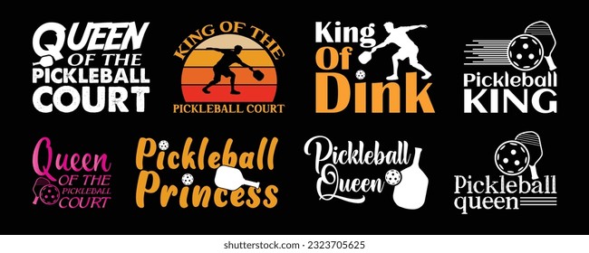 Pickleball T shirt Design Bundle, Vector Pickleball T shirt  design, Pickleball shirt,  Pickleball typography T shirt design Collection