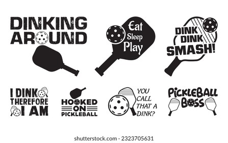 Pickleball T shirt Design Bundle, Vector Pickleball T shirt  design, Pickleball shirt,  Pickleball typography T shirt design Collection