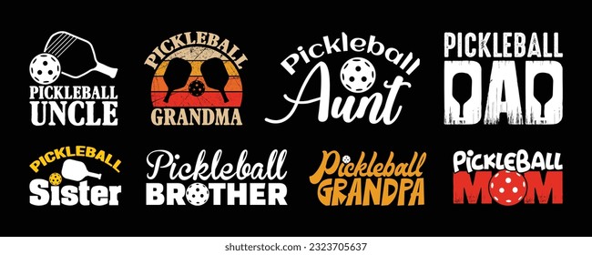 Pickleball T shirt Design Bundle, Vector Pickleball T shirt  design, Pickleball shirt,  Pickleball typography T shirt design Collection