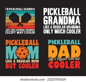 Pickleball T shirt Design Bundle, Vector Pickleball T shirt  design, Pickleball shirt,  Pickleball typography T shirt design Collection