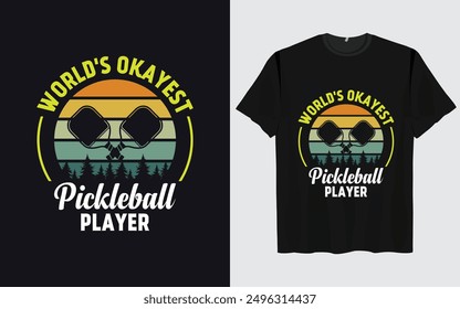 Pickleball t shirt design retro vintage Pickleball t shirt typography vector Pickleball 