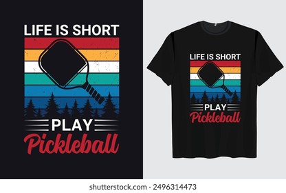 Pickleball t shirt design retro vintage Pickleball t shirt typography vector Pickleball 