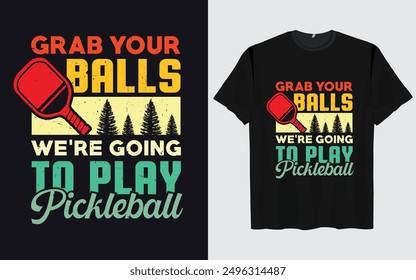 Pickleball diseño de camiseta retro vintage Pickleball camiseta tipografía Vector Pickleball 