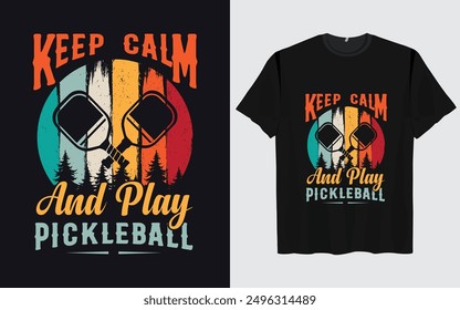 Pickleball t shirt design retro vintage Pickleball t shirt typography vector Pickleball 