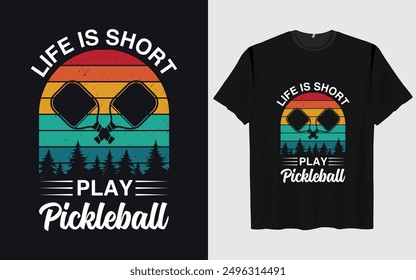 Pickleball t shirt design retro vintage Pickleball t shirt typography vector Pickleball 