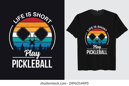 Pickleball t shirt design retro vintage Pickleball t shirt typography vector Pickleball 