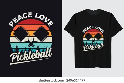 Pickleball t shirt design retro vintage Pickleball t shirt typography vector Pickleball 