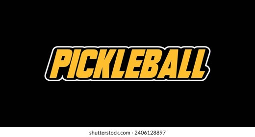 Pickleball text design. pickleball design for sport cards, t shirt, mug, cap, poster, banner, background.