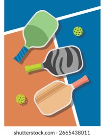 vetor de ilustração de plano de fundo das ferramentas de pickleball