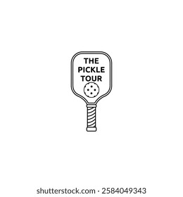Pickleball tour logo with a combination of ball and racket.