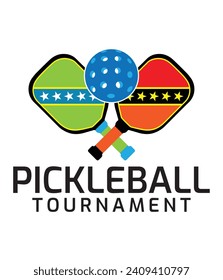 Pickleball Tournament Custom Text Logo Vector. You can use it as club logo, banner design etc.