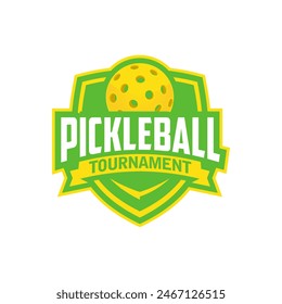 Pickleball tournament logo design. Tournament badge logo. Pickleball vector design