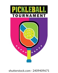 Vector del logotipo del Torneo de Pickleball. Puede usarlo como logotipo de club, diseño de banners, etc.