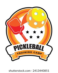 pickleball training camp logo vector