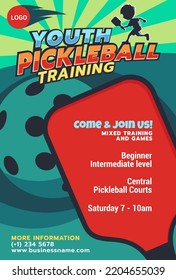 pickleball training flyer, brochure or poster for any business.