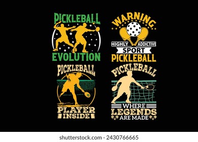 Pickleball t-shirt Design Bundle for Male and Female.