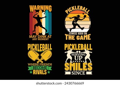 Pickleball t-shirt Design Bundle for Male and Female.