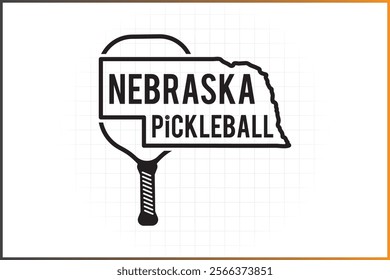 Pickleball T-shirt Design Mug Sticker For Print and digital use, Nebraska Pickleball