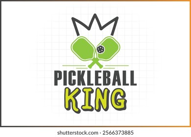 Pickleball T-shirt Design Mug Sticker For Print and digital use, Pickleball king