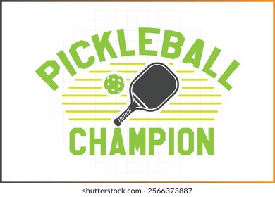 Pickleball T-shirt Design Mug Sticker For Print and digital use, Pickleball champion