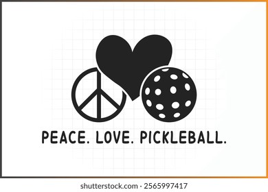 Pickleball T-Shirt Design, Pickleball Quotes Design, Peace Love Pickleball