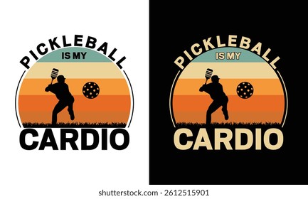 Pickleball Tshirt Design Retro Vintage Typography. Use for shirts, mugs, stickers, Cards, etc.