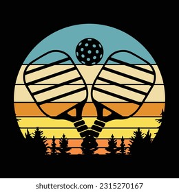 Pickleball t-shirt design vector print template. Best Pickleball t-shirt design Pickle ball Retro Vintage Sports Pickleball T-shirt pickleball court SVG t shirt, Pickle ball Design print vector.