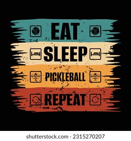 Pickleball t-shirt design vector print template. Best Pickleball t-shirt design Pickle ball Retro Vintage Sports Pickleball T-shirt pickleball court SVG t shirt, Pickle ball Design print vector.