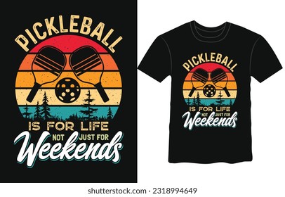 Pickleball t-shirt design vector print template. Best Pickleball t-shirt design Pickle ball Retro Vintage Sports Pickleball T-shirt pickleball court SVG t shirt, Pickle ball Design print vector.