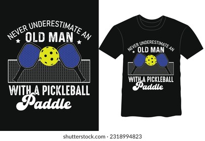 Pickleball t-shirt design vector print template. Best Pickleball t-shirt design Pickle ball Retro Vintage Sports Pickleball T-shirt pickleball court SVG t shirt, Pickle ball Design print vector.