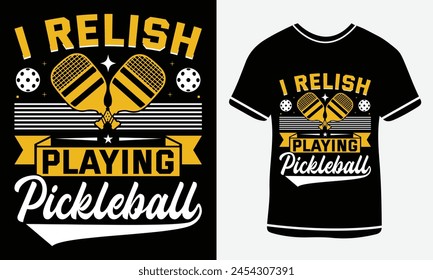 Pickleball t-shirt design vector print template. Best Pickleball t-shirt design Pickle ball Retro Vintage Sports Pickleball T-shirt, Pickle ball Design print vector.
