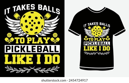 Plantilla de estampado de Vector de diseño de camiseta de Pickleball. Mejor Paquete de Vector de camiseta de Vector de paleta de diseño de camiseta de pickleball, Vector de impresión de diseño de bola de pickleball.