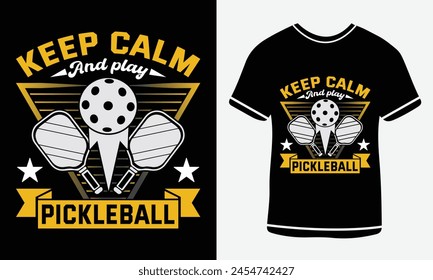 Pickleball t-shirt design vector print template. Best Pickleball t-shirt design Pickle ball Retro Vintage Sports Pickleball T-shirt, Pickle ball Design print vector.
