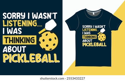 Pickleball Typography Vector Shirt Design, Typography Tee Shirt Design, Pickleball Tee Shirt Vector, Sports Vector.