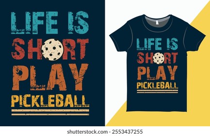 Pickleball Typography Vector Shirt Design, Typography Tee Shirt Design, Pickleball Shirt Design