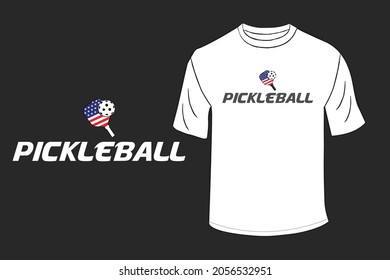 Pickleball Vector - Font Side T Shirt