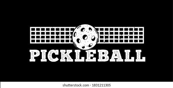 Pickleball vector illustration isolated on black