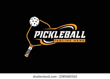 Pickleball vector logo illustration for sports team brand community.