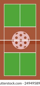 Pickleball vertical background field sport flat illustration