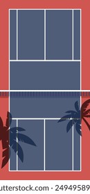 Ilustración plana del deporte del campo de fondo de la Vertical de Pickleball