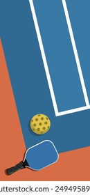 Pickleball vertical background field sport flat illustration