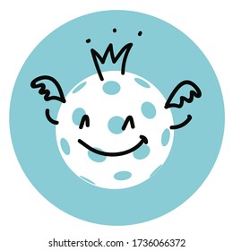 Pickleball White Ball Smile Wings Crown Stock Vector (Royalty Free ...