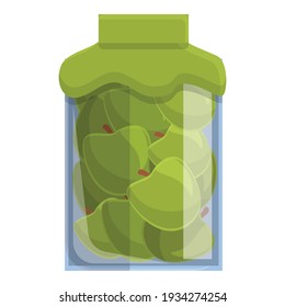 Icono de manzanas picadas. Caricatura del icono vectorial de manzanas picadas para diseño web aislado en fondo blanco